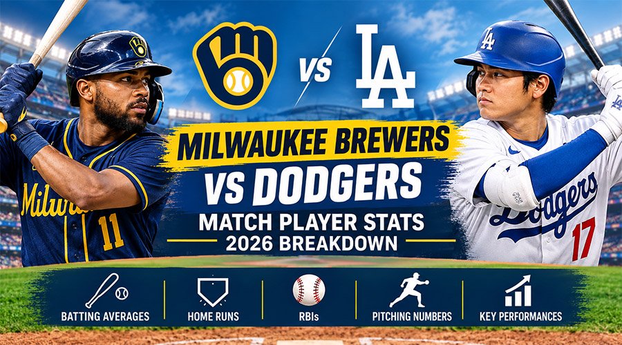 Milwaukee Brewers vs Dodgers Match Player Stats